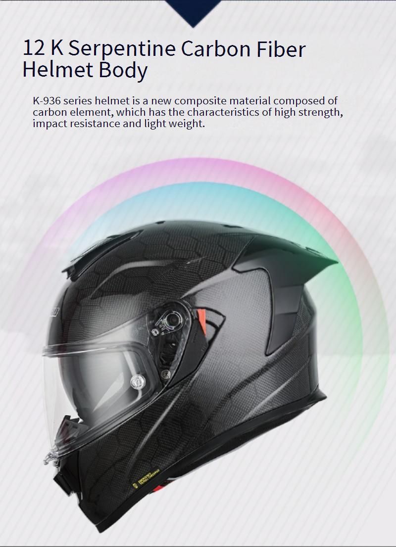 Casco da moto in fibra di carbonio con doppia visiera – Casco integrale da corsa per uomo e donna – Certificato 3C – Fibra di carbonio Black Snake_voghion.com