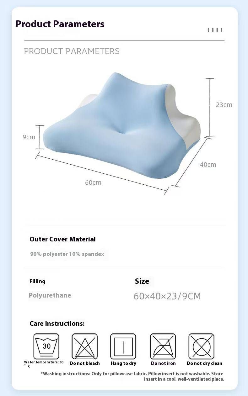 Slow Rebound Memory Foam Pillow – Ergonomic Desk & Side Sleeper Pillow For Office Nap, Gaming, And Phone Watching (Blue/Aurora Blue/Silver Grey)_voghion.com