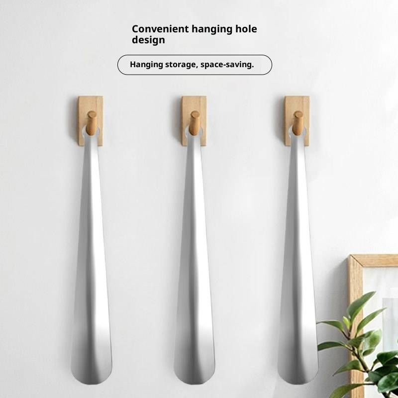 Schuhlöffel aus Edelstahl – 30 cm langer Schuhgriff-Helfer zum einfachen Anziehen (Silber, ergonomisches Design für Männer/Frauen/Senioren)_voghion.com