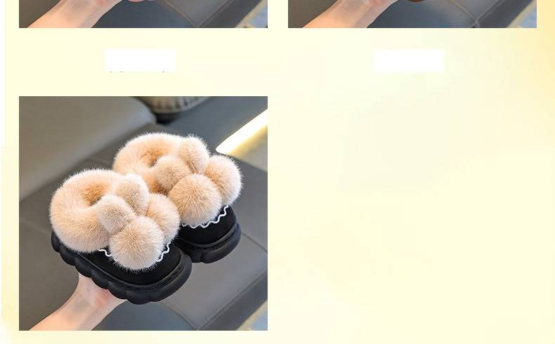 Unisex Kinder Winterstiefeletten mit Plüschfutter - Rutschfeste Hausschuhe für drinnen und draußen mit Fersenabdeckung Modetrends_voghion.com