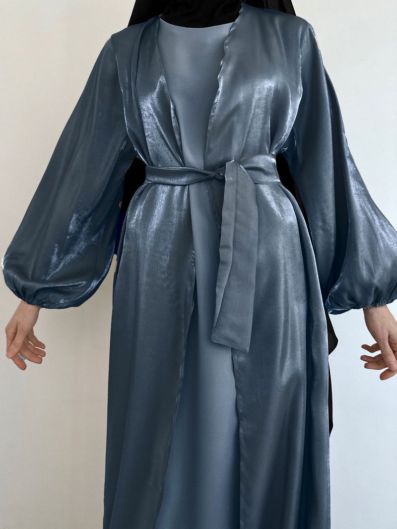 Muslimisches Kleid Offenes Abaya Frauen Bescheidene Kleider Jalabiya Strickjacke Robe Schärpen Ramadan Marokko Dubai Abayas Kaftan Eid Vestidos_voghion.com