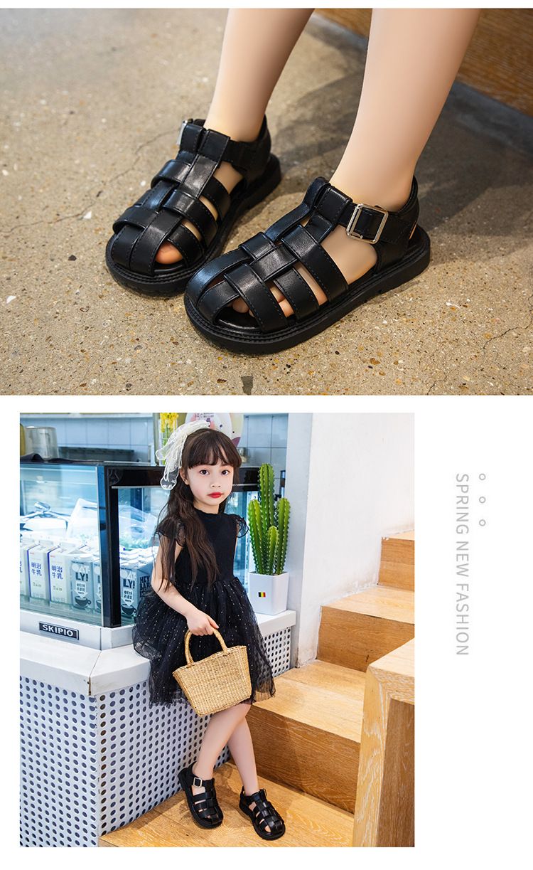 Baotou-Sandalen für Mädchen 2024, Sommer neue Jungen, weiche Sohle, rutschfeste Schuhe, Kinder, Baby, hohle Strand-Hausschuhe_voghion.com