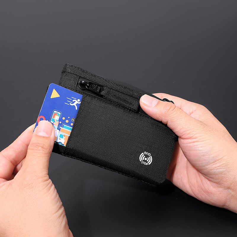 RFID Blocking Minimalist Travel Wallet With Keychain - Compact & Secure X-Pac Nylon Money Organizer For Men And Women (Multiple Colors Available)_voghion.com