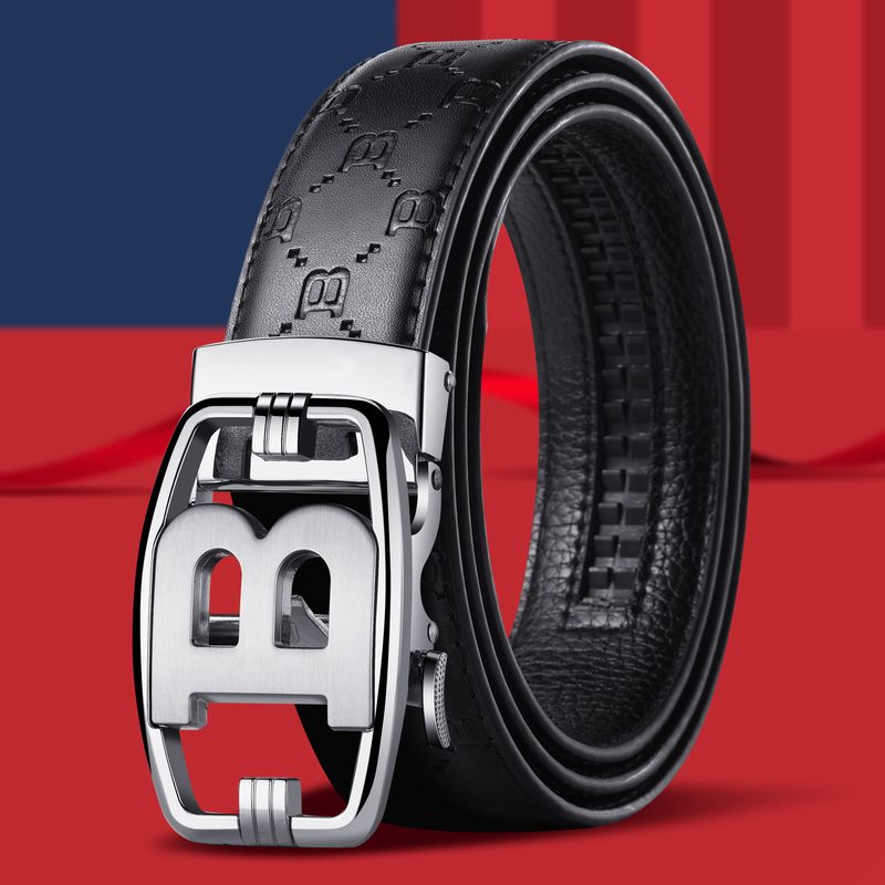 VOOTHOST Curele pentru bărbați de înaltă calitate, cu cataramă automată, din piele, curea pentru blugi, F0123_voghion.com
