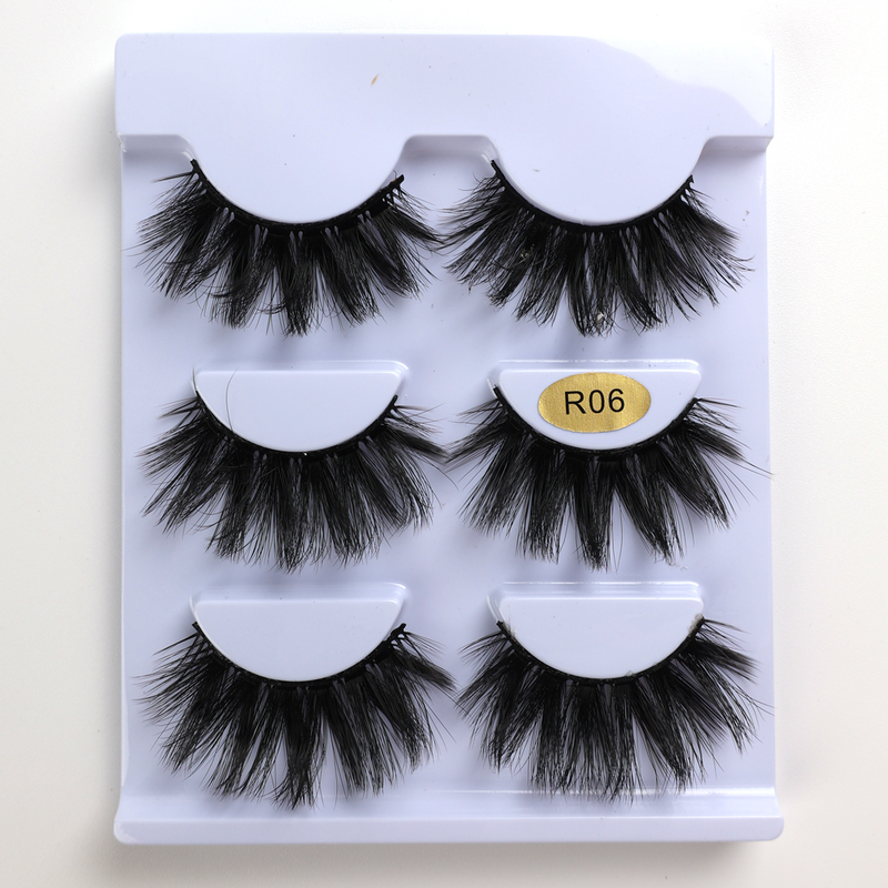 Pairs 6D 3 False Eyelashes Multilayer Thick Imitation Mink Hair Natural Dramatic Long Wispy Lashes Makeup_voghion.com