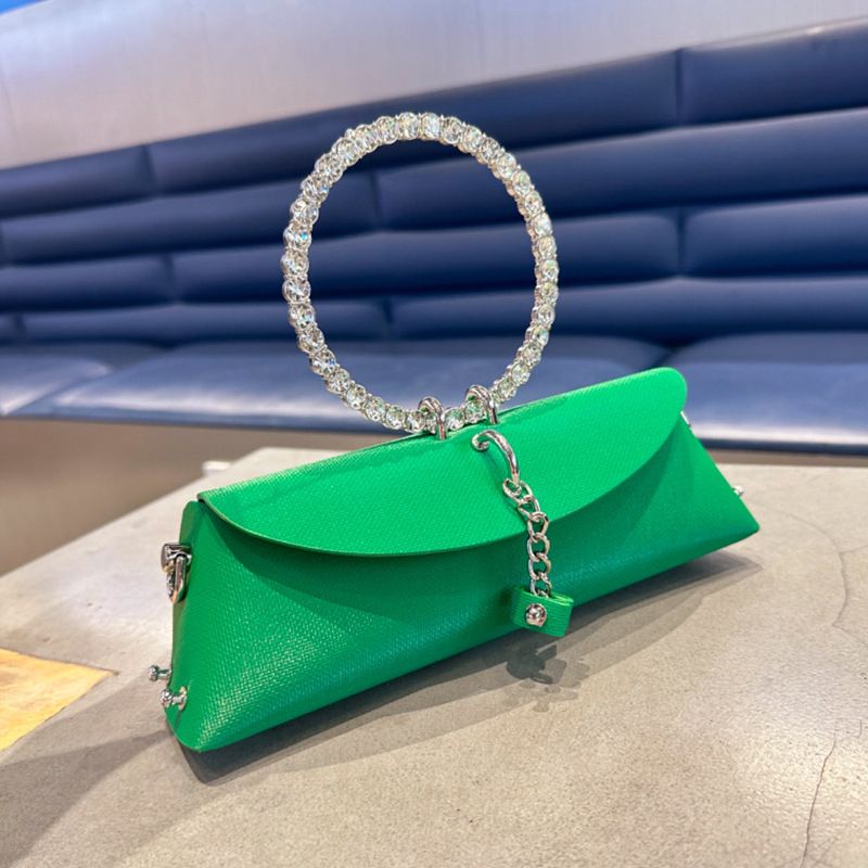 Damen Abendtasche mit Strasssteinen 2024 Guangzhou Designer Geldbörse Runder Ring Handtasche Einzelne Schulter Crossbody Tasche_voghion.com