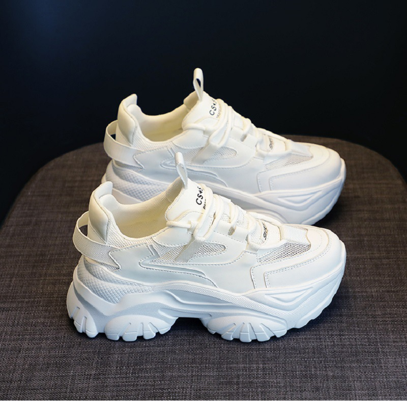 Mesh Sports Small White Women's 2023 Spring New Thick-soled Daddy Students Casual Running Shoes Wholesale_voghion.com