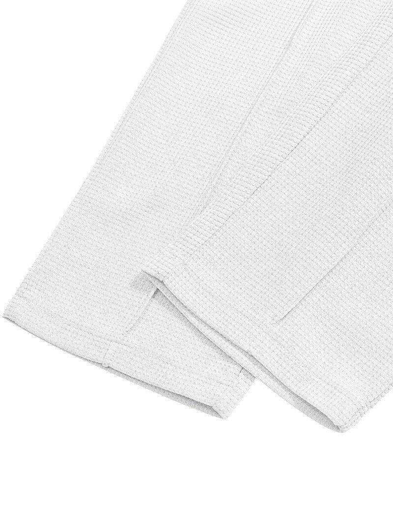 Men's Clothing Spring And Autumn Solid Color Waffle Lapel Zipper Long Sleeved Trousers Casual Suit_voghion.com