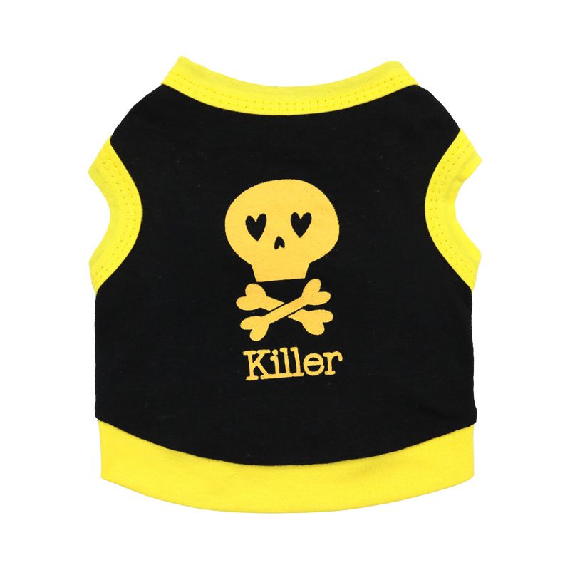 Hondenkleding Halloween Multicolor Killer Skull Vest Kwaliteit Teddy Lente Zomer Outfit_voghion.com