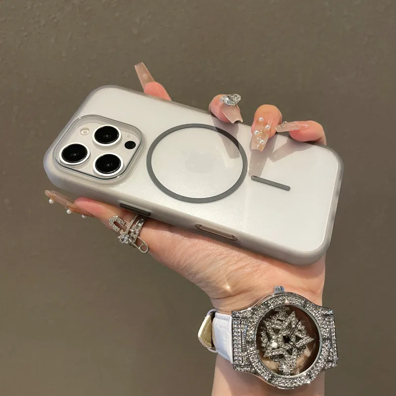 Custodia trasparente per iPhone 16, 11, 12, 13, 14, 15, 11Pro Max Plus, antiurto, con ricarica wireless, semplice e trasparente._voghion.com