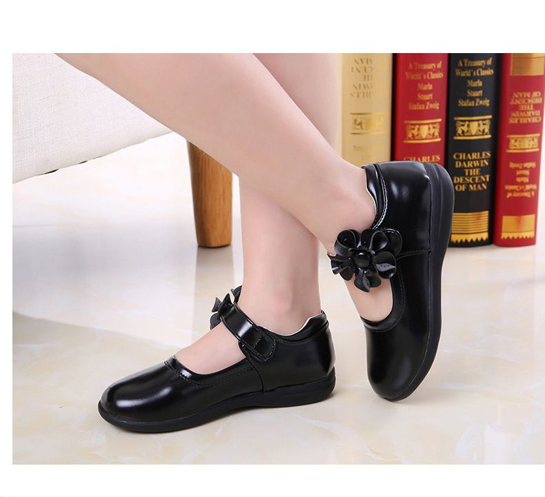 XUANMU Girls Leather Shoes For Children Wedding Dress Princess School Shoes Kids Summer Bow-knot Black Student Sandals Z0109_voghion.com