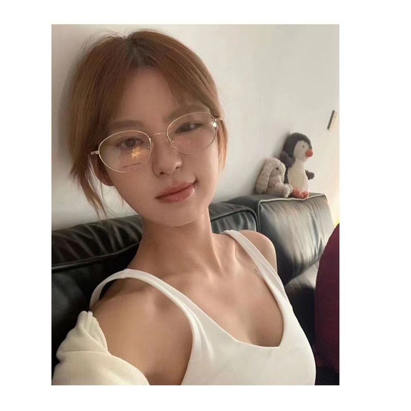 old Wire Inlaid Metal Small Oval Natural Beauty Tools, Can Be Used With Prescription Myopia Glasses_voghion.com