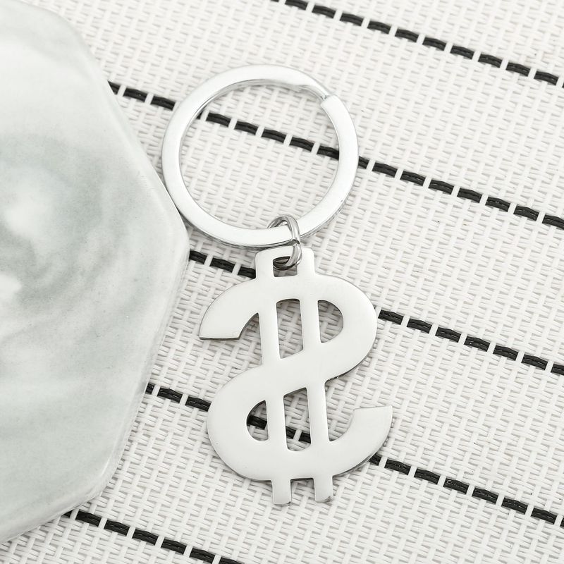Portachiavi in acciaio inossidabile con logo del nuovo dollaro europeo e americano, ciondolo per auto con simbolo del dollaro statunitense._voghion.com