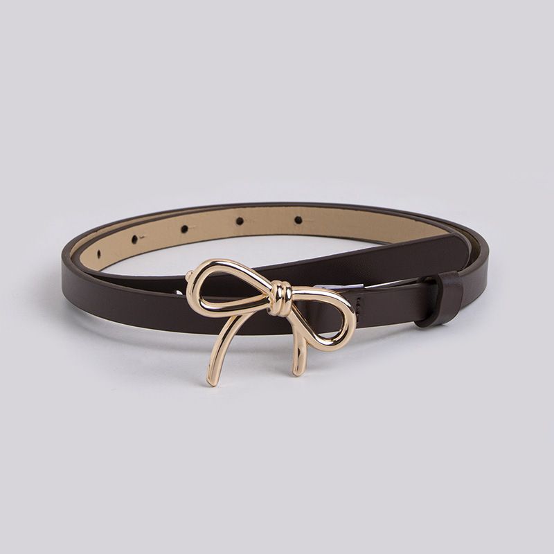 Cinturón de cuero fino con lazo decorativo para mujer, versátil, con envío el mismo día, muy vendido_voghion.com