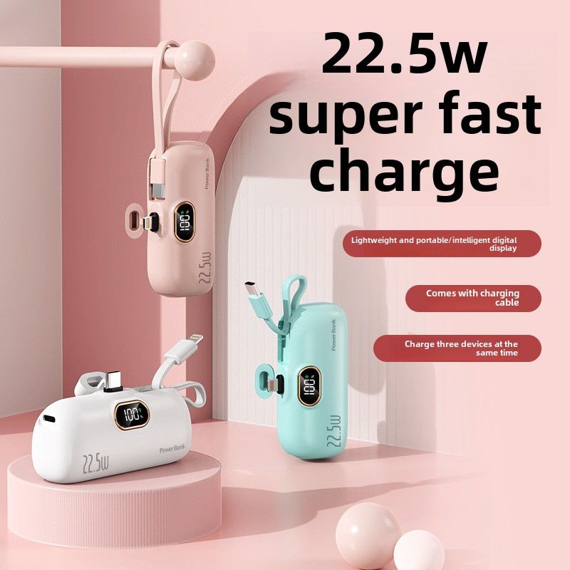 Mini alimentatore portatile compatto tascabile mobile con carica rapida transfrontaliera all'ingrosso da 22,5 W, stampa regalo_voghion.com