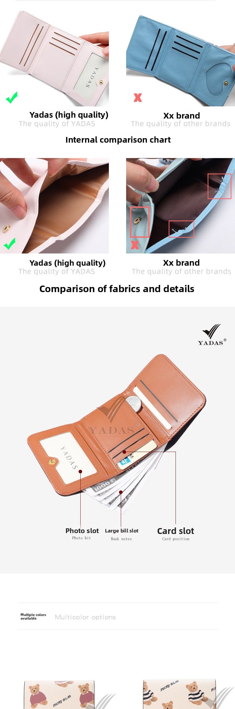 Women's Wallet Vintage Tri-Discount Short Wallet_voghion.com