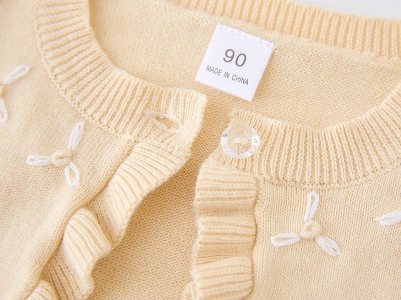 Handgehäkelte Strickjacke mit Blumenmuster für Babys und Kinder, weicher Strickpullover mit Rundhalsausschnitt, eleganter Prinzessinnen-Stil, Rot/Grau/Apricot – 90 cm bis 140 cm_voghion.com