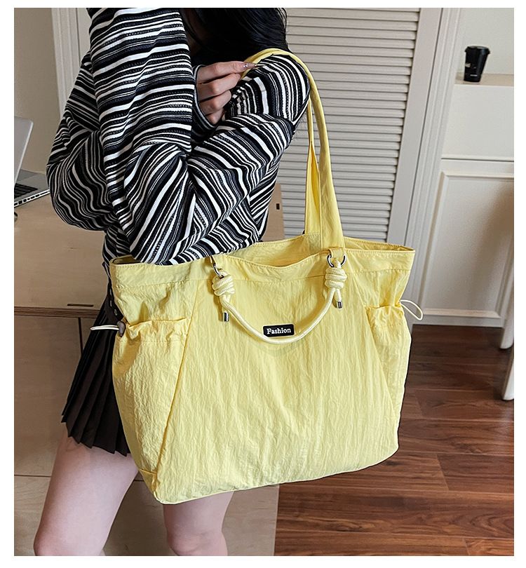 Stylish Large Capacity Canvas Tote Bag For Women - Lightweight Casual Shoulder Bag With Multiple Pockets, Perfect For Travel, Work & Daily Use_voghion.com