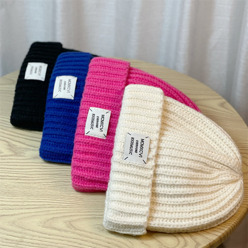 Bonnet tricoté pour femme, pull à la mode d'hiver, coupe ample pour nouvel étudiant, avec un grand tour de tête pour la chaleur extérieure_voghion.com