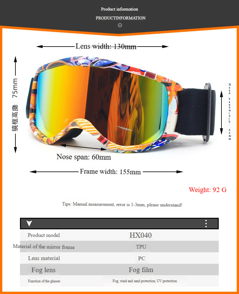 Unisex Double-layer anti-fog ski glasses for children Snow Ski outdoor hiking goggles_voghion.com
