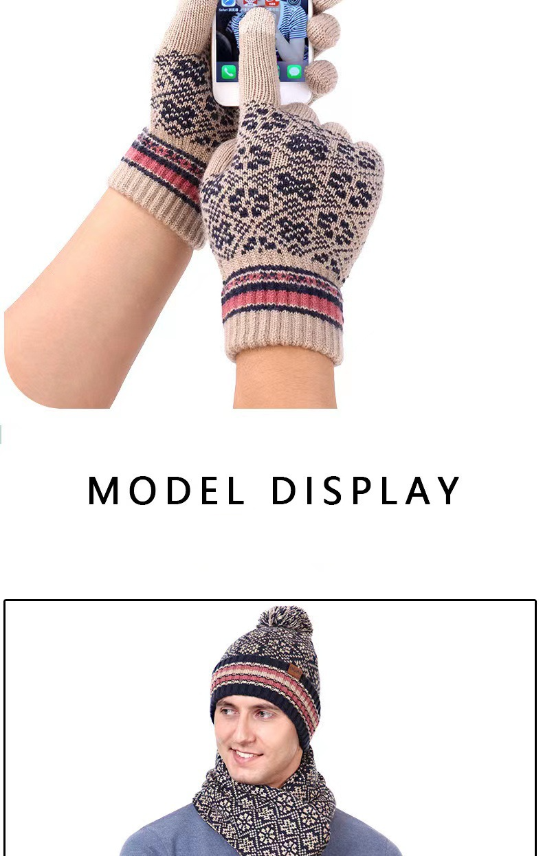 fornitura speciale di nuovo vestito caldo invernale per il commercio estero, cappello e sciarpa in lana lavorata a maglia acrilica, set da tre pezzi_voghion.com