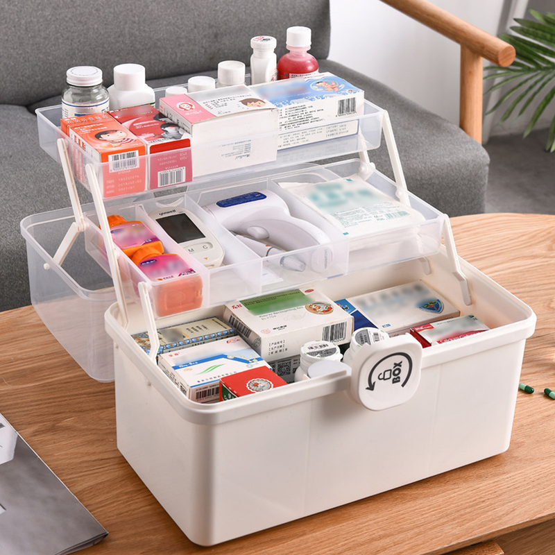 Medical Box Home With First Aid Kit Large Capacity Set Of Multi-layer Family Small Children And Students Medical Storage Box_voghion.com
