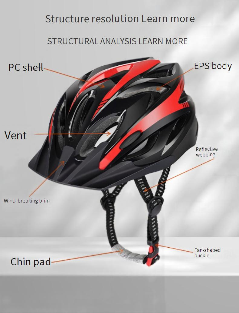 Sommer Einteiliger Mountainbike-Helm mit Krempe Erwachsener Sport-Fahrradhelm Atmungsaktiver Fahrradhelm_voghion.com