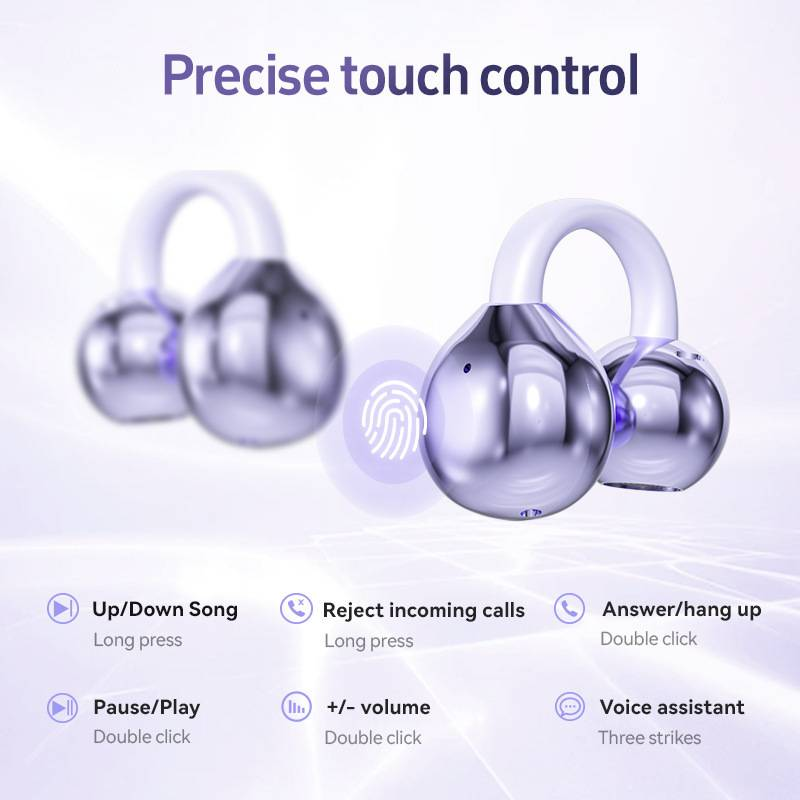 Nei Bluetooth-Kopfhörer mat Clip-on-Design, Net-In-Ear, Gudde Klangqualitéit, drahtlos Kopfhörer, AI Smart Iwwersetzung, Sportkopfhörer._voghion.com