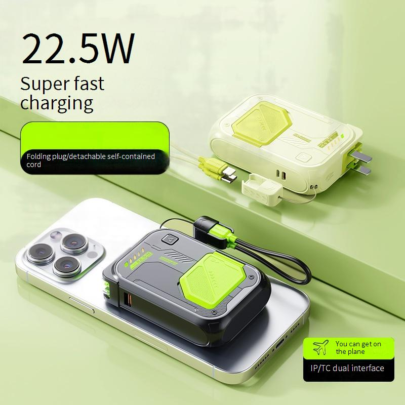 Banco de energía magnético de carga inalámbrica con cable, 22,5 W, carga súper rápida, 10 000 mAh, enchufe de CA, energía móvil_voghion.com