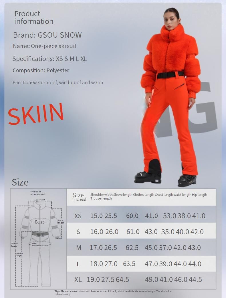 Traje de esquí de invierno para mujer: traje de nieve de una pieza ajustado, con aislamiento térmico y resistente al viento para esquí alpino y deportes al aire libre._voghion.com