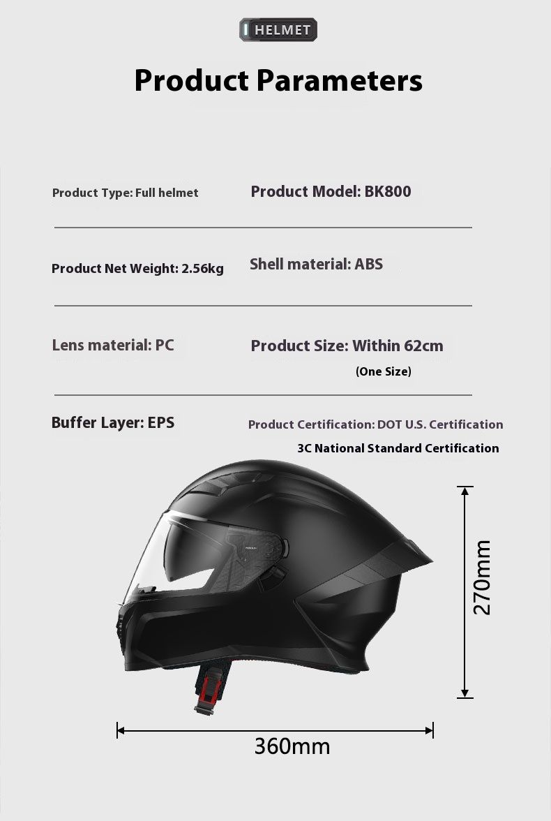 Casco integrale da moto certificato con doppia visiera e Bluetooth - Casco da moto ABS per tutte le stagioni per uomo e donna_voghion.com