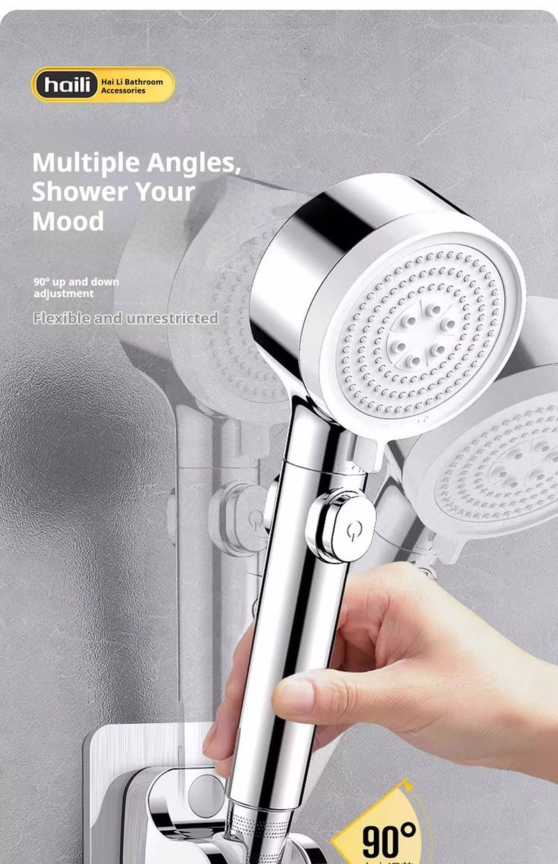 No-Drill Shower Bracket – Universal ABS Wall Mount Holder For Handheld Spray & Hose, Modern Design (Silver/Black, Multi-Pack Options)_voghion.com
