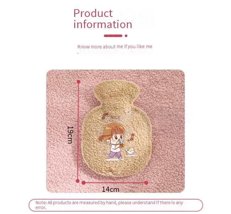 Bouillotte en peluche mignonne avec sac intérieur en PVC – Étanche et anti-explosion, chauffe-mains doux en polaire pour la maison et le bureau_voghion.com