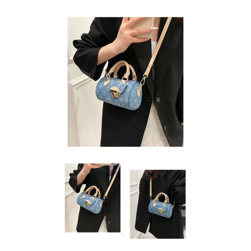 Nuovo designer per borse a cuscino da donna in denim intrecciato, borsa a mano, tracolla, moda trendy, borsa blu da donna_voghion.com