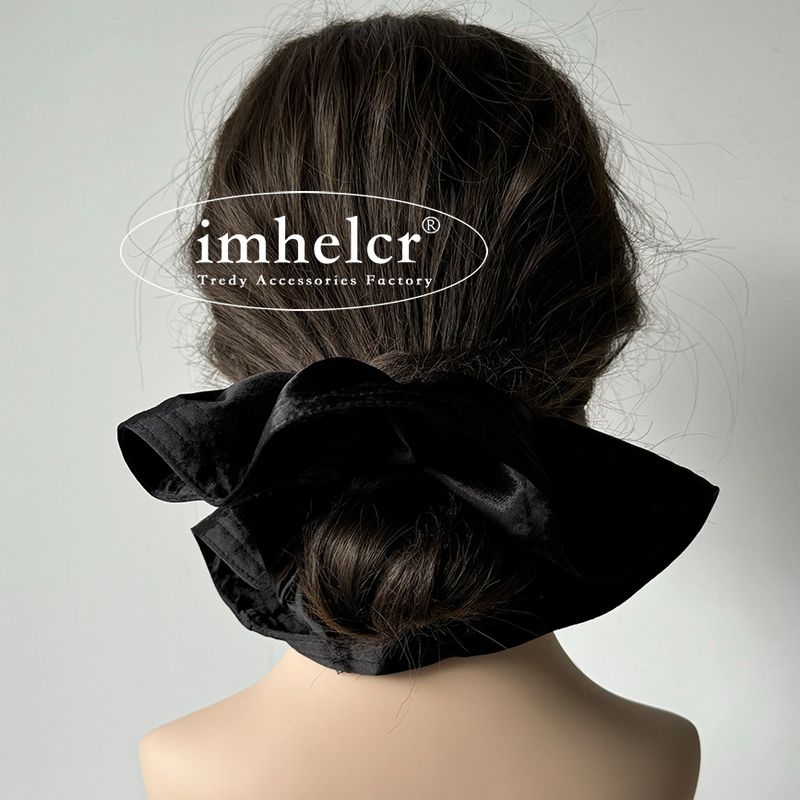 Anello per capelli giapponese e coreano Ins, grande, tinta unita, morbido, in raso, per intestino crasso, alla moda e semplice, con corda per capelli a sfera bassa e temperamento di alta qualità._voghion.com