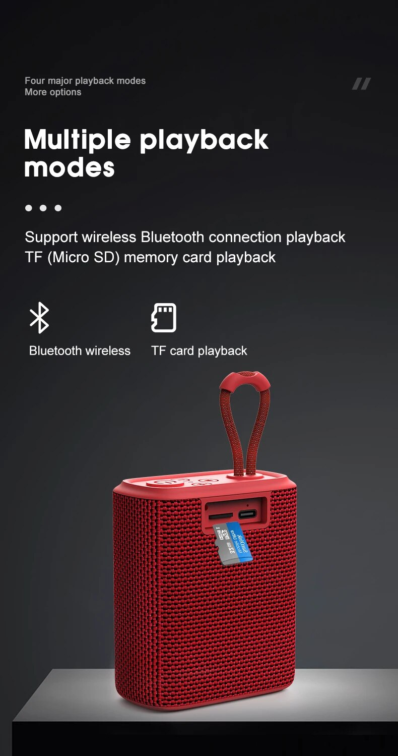 Bluetooth-luidsprekers Mini draadloze draagbare luidspreker met TF-kaartsleuf, compact formaat dubbele koppeling, HD-geluid, TWS,_voghion.com