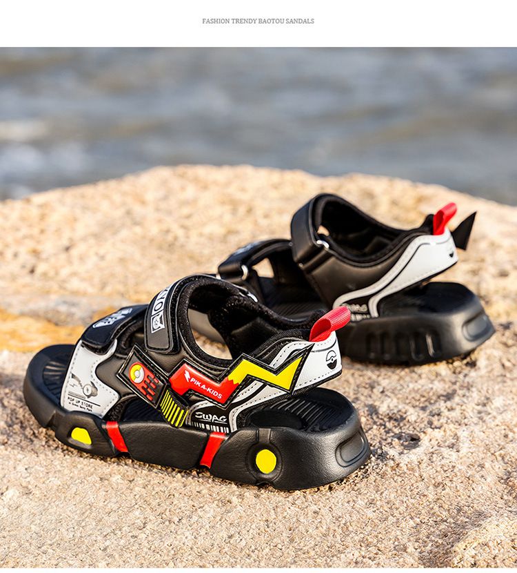Sandalen männlich 2024 Neue Sommer hübsche mittlere und große Strand atmungsaktive Grundschule Kinderschuhe_voghion.com