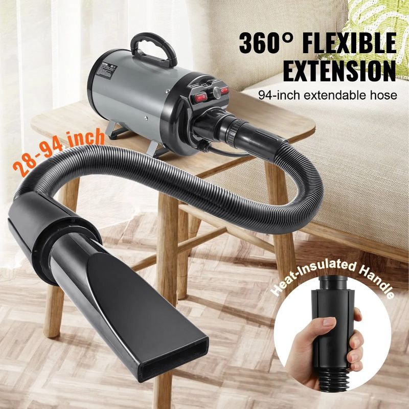 Toelettatura per cani, nessun animale domestico, asciugacapelli regolabile per animali domestici, 4,3 CV, controllo della velocità dei peli, soffiaggio con 4 temperature, asciugatrice per cani, 2800 W._voghion.com