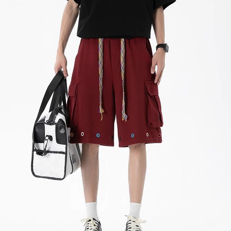 Trendy Cargo Shorts Summer Men's Design Sense Niche Casual Loose Five-Point Pants_voghion.com