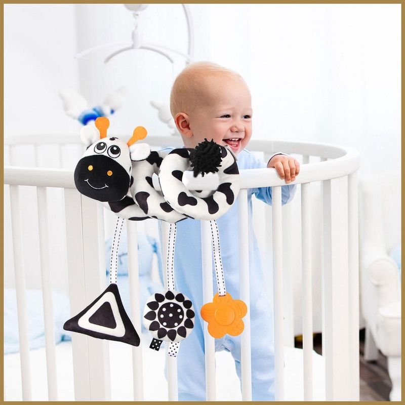 Black White And Animal Visual Stimulation Early Education Crib Toy_voghion.com