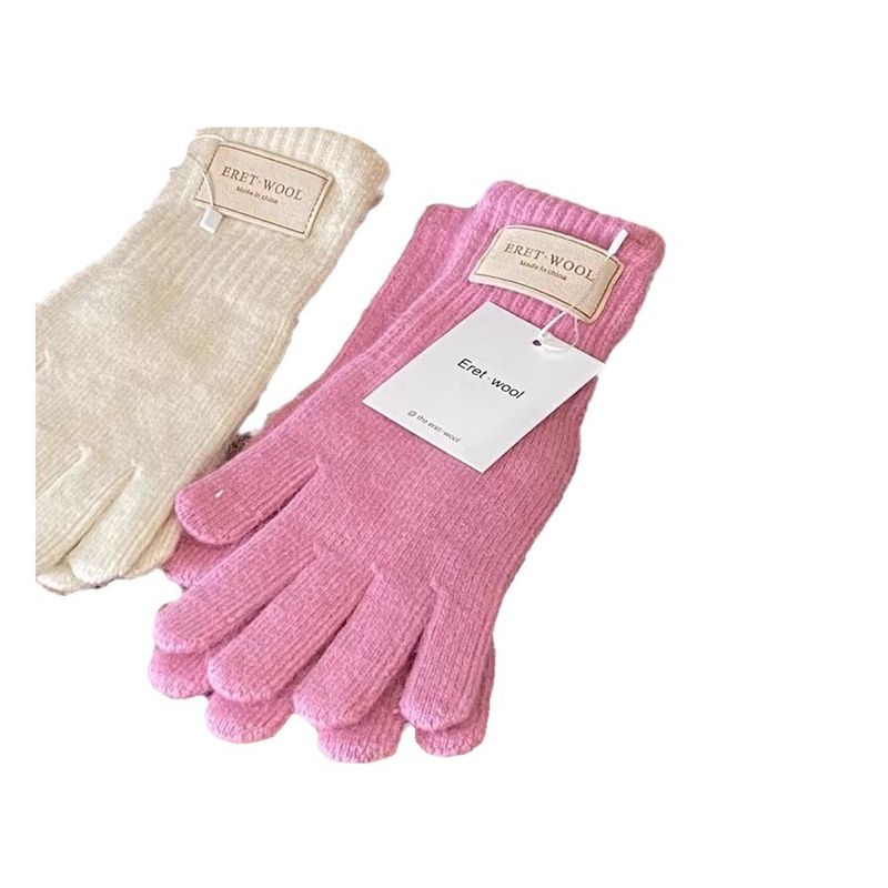 Bevat wollen touchscreen jaar kerst rode gebreide handschoenen voor vrouwen 2024 nieuwe winter warme fietskoude bescherming_voghion.com