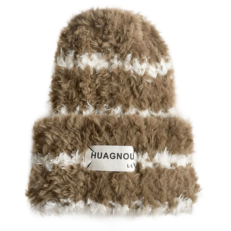 Cappello di lana da donna con etichetta Cat Brother, nuovo, lavorato a maglia, autunno inverno, caldo e spesso, in peluche, versione coreana_voghion.com