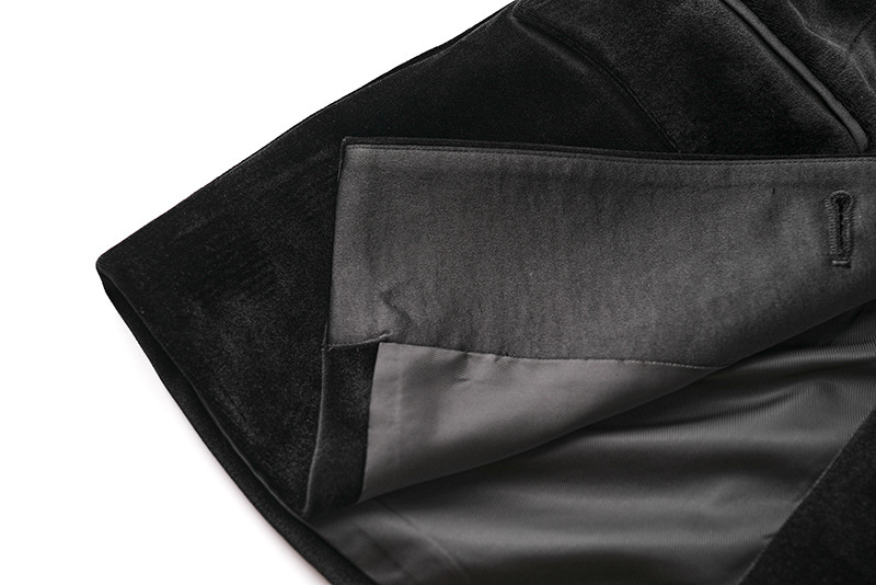 Abito nero decorato con piume a pois, giacca, top in piume di struzzo, abitino da donna_voghion.com