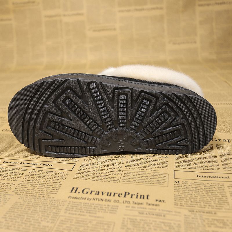 Botas de neve femininas plataforma com bico arredondado forrado com pelúcia_voghion.com