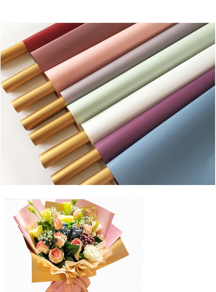 20 Stück/Packung Blumenpapier, wasserdicht, doppelseitig, goldenes Blumenstrauß-Floristenpapier für Brauthochzeitsgeschenk-Verpackungsbedarf_voghion.com