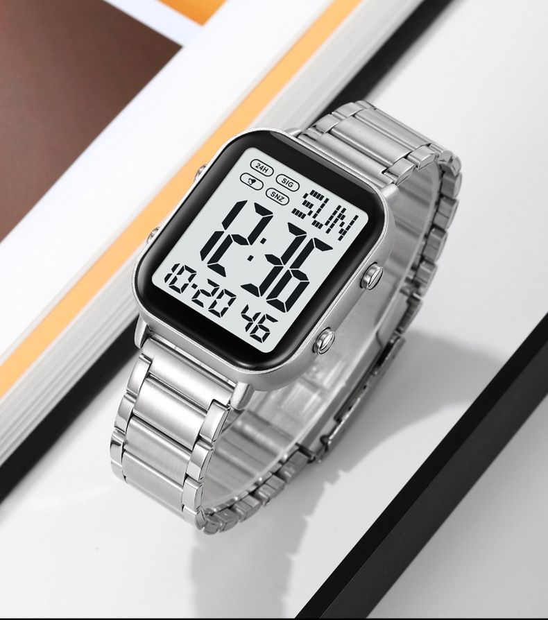 Watch Men's Trend Simple Youth Student Sports Waterproof Glow-in-the-dark Multi-functional Square Electronic Watch_voghion.com