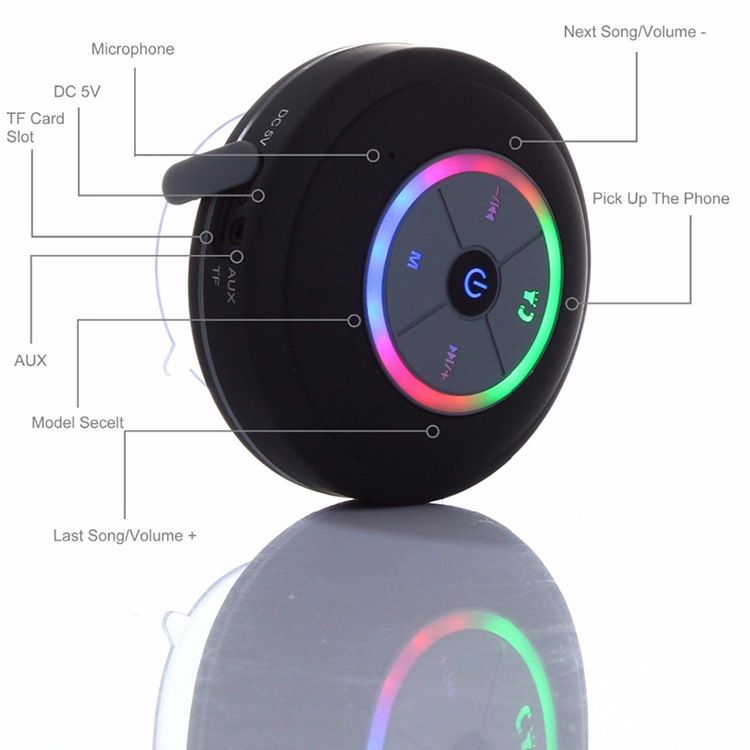 Taşınabilir Hoparlörler Açık Hava Banyo Araba Mini Taşınabilir Hoparlör Işık Büyük Vantuzlu Q9 Su Geçirmez Kablosuz Bluetooth Hoparlör_voghion.com