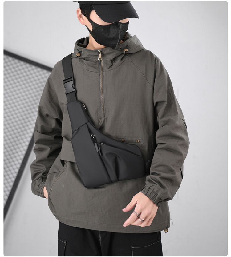 Nei Anti-Déifstall eng enk passend Pistoulentasch Dräieckstasch Casual Lieder Männertasch lénks a riets Crossbody Casual Broschttasch_voghion.com