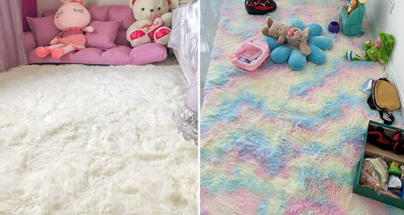 Carpet bedroom covered with Nordic ins, living room, coffee table, bedside girl room, under the bed, plush mesh red carpet floor mat_voghion.com