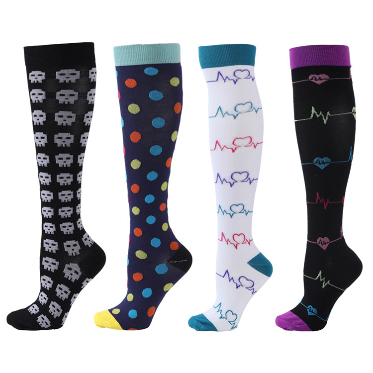 Spot casual outdoor skipping rope pressure socks adult sports socks sports color striped socks elastic socks compression socks combination_voghion.com